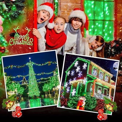 JMEXSUSS 200 LED Christmas Lights Outdoor, 66ft Connectable Green String Lights Plug in, 8 Modes Waterproof Green Christmas Lights for Outside Indoor Yard St Patrick's Day Tree Halloween Xmas Decor