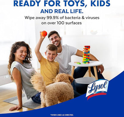 Lysol Disinfecting Wipes Bundle, Home Apartment Dorm Room Essentials and Cleaning Supplies, All Purpose Cleaner, Multi-surface Cleaning Wipes, Lemon and Lime Sanitizing Wipes Bundle, 80 Count