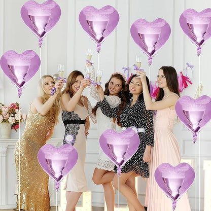 Purple Foil Heart Balloons, 12Pcs Lavender Purple Heart Shape Mylar Balloons, 18 Inch Light Purple Helium Heart Balloons for Girls Women Birthday Wedding Baby Shower Valentines Anniversary
