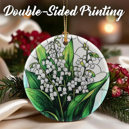 Lily of Valley Flower Ornament, Christmas Ornaments: Christmas Tree Decorations, Holiday Decor, Stocking Stuffers, Gift Ideas, Xmas Gift, Flower Lover Gifts & Gifts for Women