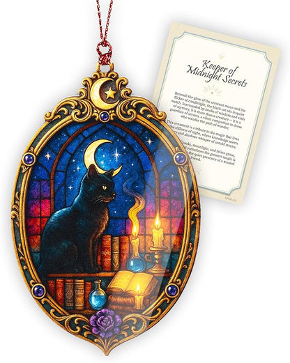 Mystic Black Cat Ornament – Black cat – Witch Gifts – Gothic Decor – Christmas Ornament – Christmas Ornament 2025 – White Elephant Gifts - Xmas Tree Funny Decoration