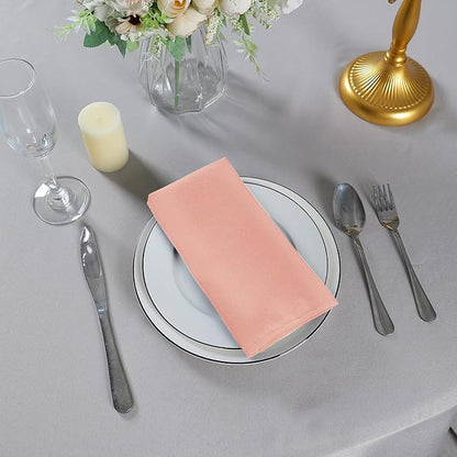 Cloth Napkins 17x17 inch Washable Polyester Dinner Napkins Soft Table Napkins for Wedding Party Dining Banquet(Dusty Pink,100PCS)