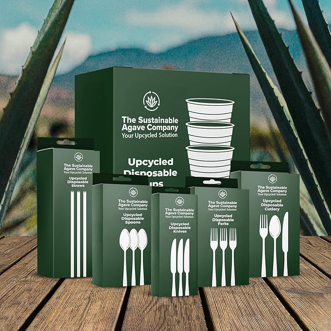 Sustainable Agave Co - Agave Fiber Unwrapped Drinking Straws - 100 Count - Plant-Based, Made With Upcycled Materials, Reusable - Brown, Regular, 8"