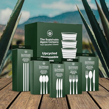 Sustainable Agave Co - Agave Fiber Unwrapped Drinking Straws - 100 Count - Plant-Based, Made With Upcycled Materials, Reusable - Brown, Regular, 8"