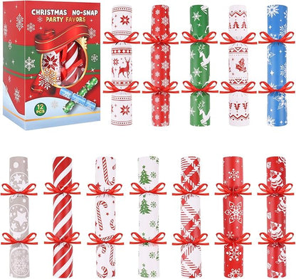 CCINEE 12 Packs Christmas No-snap Party Table Favors, Party Poppers with Prizes for Kids Xmas Gifts for Holiday School Prize