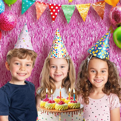 2 Pack 3.2x6.5 Feet Wavy Pink Foil Fringe Backdrop Curtains, Tinsel Streamers Princess Party Decorations Photo Booth Props for Birthday Baby Shower Bachelorette Euphoria Theme Party Supplies