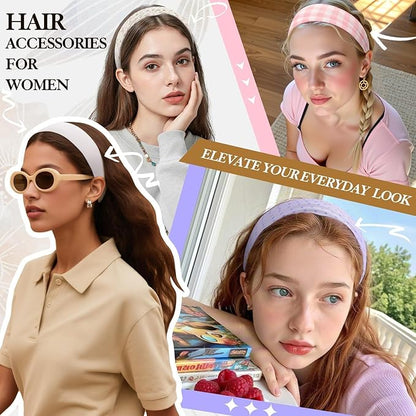 Gift for Women 8pcs Fashion Headband: Headbands for Women Girls Stocking Stuffers Birthday Gift Soft Fabric Hairbands Hair Styling Accessories Valentines Day Gifts for Her Woman Teen Girls Wife Sister