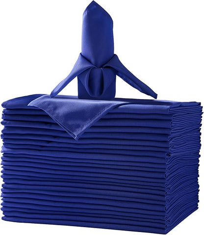 25pcs Polyester Cloth Napkins - 17 x 17 inch Royal Blue Dinner Washable Napkins with Hemmed Edges for Restaurant/Wedding/Hotel(25,Royal Blue)