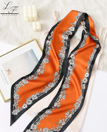 Head Scarf Hair Neck Scarves For Women Purse Bag Scarfs For Handbags Silky Long Thin Satin Headscarf Fashion