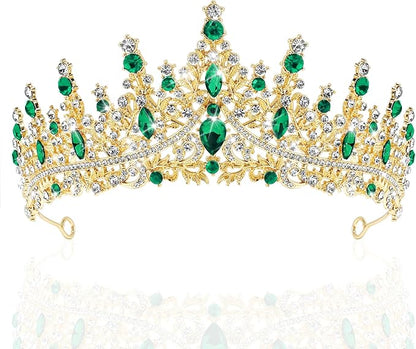 TAROSE Silver Tiaras for Women and Girls, Crystal Gold Crowns for Women, Hair Accessories for Bride/Halloween/Prom/Birthday