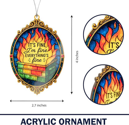 Funny Christmas Ornaments 2025 - Dumpster fire Ornament - Inappropriate Christmas Decorations - Funny Christmas Ornament - Dumpster fire Gifts - Christmas Decoration