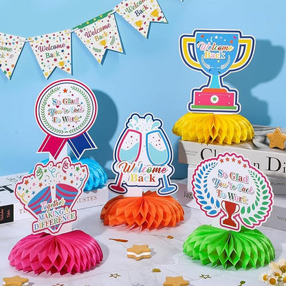 9pcs Colorful Welcome Back to Work Decorations Office Welcome Back to Work Centerpieces for Table So Glad You're on The Team Office Party Decorations Supplies for Employee Anniversary