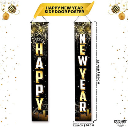 KatchOn, Happy New Year Door Banner - 72x12 Inch | Happy New Year Banner for 2026 New Years Decorations 2026 | NYE Decorations 2026 | New Years Eve Party Supplies 2026