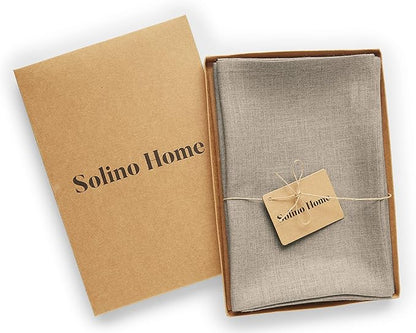 Solino Home Natural Linen Napkins Set of 6-100% Pure Linen Cloth Washable Dinner Napkins 20 x 20 Inch for Fall, Autumn, Christmas, Holiday, New Year - Fete