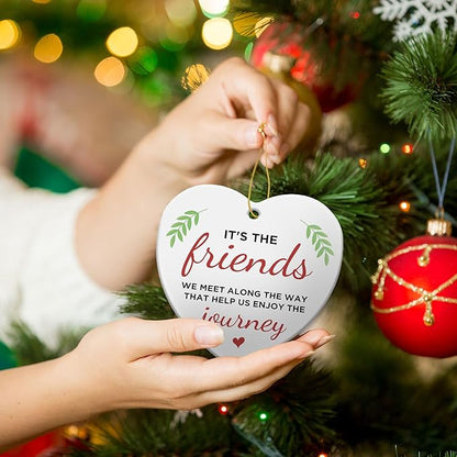 Friendship Christmas Ornament for Best Friend,Sister Friendship Gifts for Women Sisters Soul Friends Bestie BBF,Ceramic Good Friends Keepsake Ornament Gift for Christmas Decoration Birthday Ideas