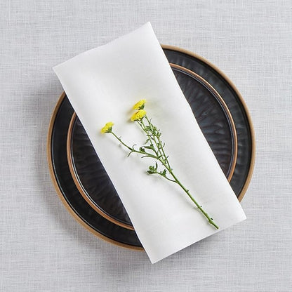 Solino Home White Linen Napkins Set of 4-100% Pure Linen Cloth Washable Dinner Napkins 20 x 20 Inch for Fall, Autumn, Winter, Christmas, Holiday, New Year - Fete