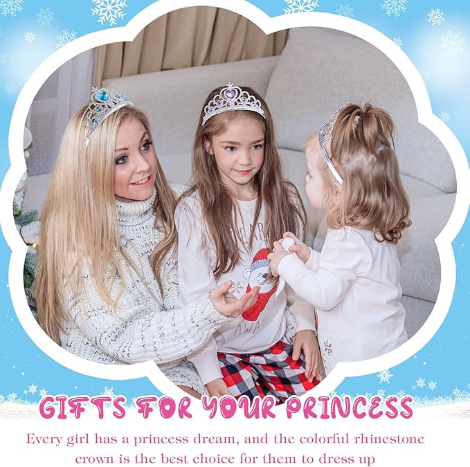 Zhanmai 24 Pcs Tiara Crown Set Princess Crown for Girls Plastic Tiaras Dress up Costume Party Favor Accessories Kid Birthday (Blue, Purple, Pink, Rose Red)