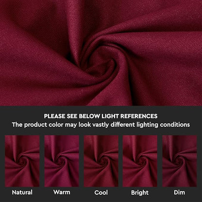 Encasa XO Rich Maroon Cloth Napkins Set of 12, 17"x17" | Solid Color Cotton Dinner Napkins | Washable & Reusable Napkins for Dining Table Fall Decoration, Holiday & Christmas Festivals