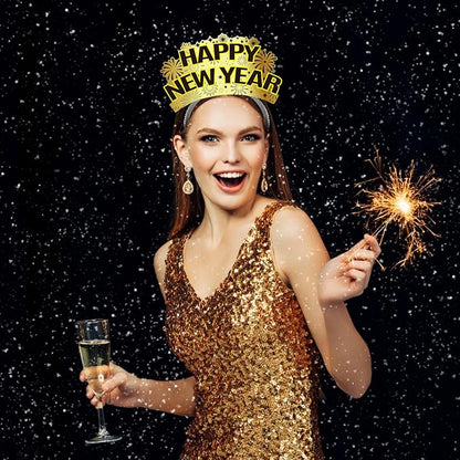 KKBES 12 Pieces Happy New Year Headbands, New Years Eve Party Hats, 2026 New Years Eve Party Supplies