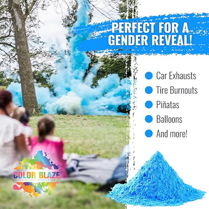 Color Blaze Holi Colored Powder - 5 lbs of Blue Powdered Color - for Fun Runs, Color Toss, Rangoli, Powder War, Backyard Party & Festivals - Pack of 1 Colorful Bag - 5 Pounds in Bulk - Blue