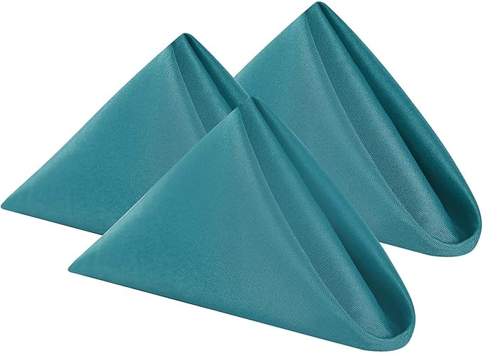 Cloth Napkins 20x20 inch Washable Polyester Dinner Napkins Soft Table Napkins for Wedding Party Dining Banquet(Teal,25PCS)