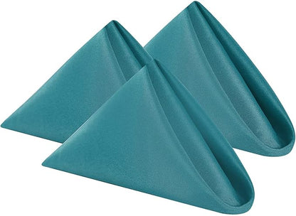 Cloth Napkins 17x17 inch Washable Polyester Dinner Napkins Soft Table Napkins for Wedding Party Dining Banquet(Teal,50PCS)