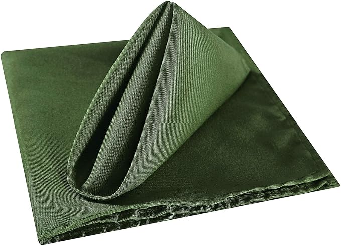 Cloth Napkins 17x17 inch Washable Polyester Dinner Napkins Soft Table Napkins for Wedding Party Dining Banquet(Willow,100PCS)