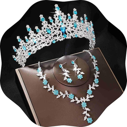 Kamirola Tiaras and Crowns for Women,Tiaras Earrings Necklace, Crystal Bridal Jewelry Set (TR48)