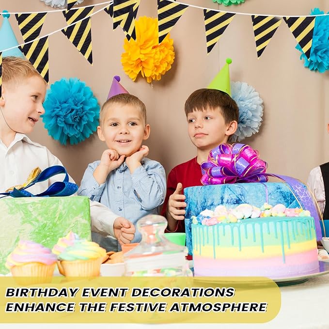 100 Feet Pennant Banners Flags 75 Solid String Triangle Flags for Grand Opening, Carnival Theme Birthday Party Decoration Outdoor Events Classroom Decoration (Yellow Black)