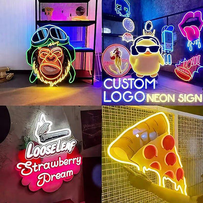Custom Logo Neon Sign, Personalized UV Printed LED Neon Signs, Custom Neon Sign for Business, Office Bar Salon Shop Company Logo Wedding Decor