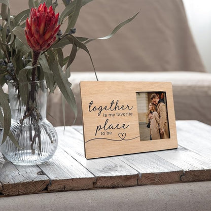 Engagement Picture Frame 8x10, Wedding Photo Frame, Engagement Gifts for Couple, Engaged Gift for Newly Engaged, Wedding Gifts for Him Her, Together is My Favorite Place Photo Frame 5x7