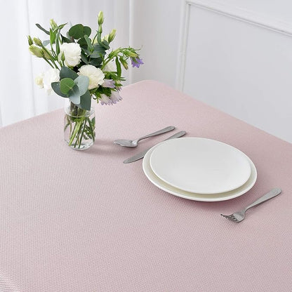 maxmill Jacquard Tablecloth Stain Resistant Waterproof Wrinkle Resistant Spillproof Washable Soft Textured Table Cloth for Dining Room, Indoor and Outdoor Use, Rectangle 60 x 140 Inch, Dusty Pink