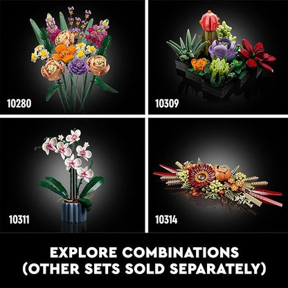 LEGO Icons Dried Flower Centerpiece Building Sets for Adults, Ages 18+ Years - Fall & Thanksgiving Decorations for Dinner Table or Mantel - 10314