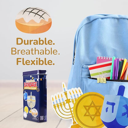 BioSwiss Kids Bandages, Hanukkah Shaped Self Adhesive Bandage Set, Latex Free, Sterile Wound Care, 50 Count