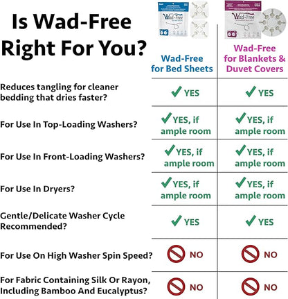 Wad-Free Bed Sheet Detangler Reduces Laundry Tangles - As Seen on Shark Tank, Made in USA