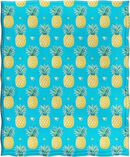 Jekeno Pineapple Fruit Blanket Gifts for Women Kids Girls Boys Mom Wife Men Birthday Christmas Halloween Easter Presents Home Bedroom Living Room Bed Sofa Decor Plush Throw 50"x60"