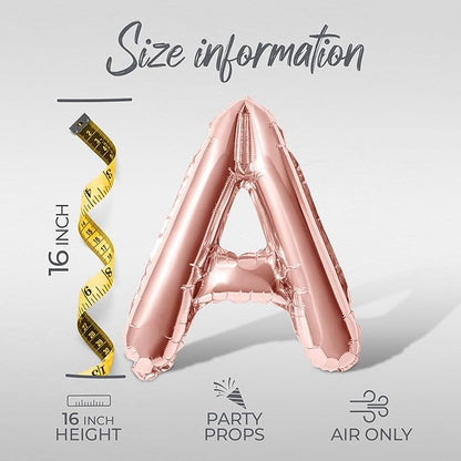 Letter Balloons - LOVE IS IN THE AIR 16" Inch Alphabet Letters Foil Mylar Balloon Valentines Day Party Banner (Rose Gold)