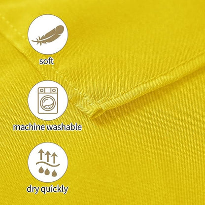 50pcs Polyester Cloth Napkins - 17 x 17 inch Yellow Dinner Washable Napkins with Hemmed Edges for Restaurant/Wedding/Hotel(50,Yellow)