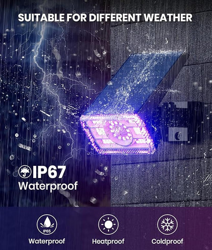 1 Pack Solar Outdoor Lights Waterproof IP67,Spotlights 6 Colors Changing+10 Lighting Modes Christmas Easter Solar Garden Lights Colored Landscape Spot Lights Outdoor Lighting for Yard Pool Patio