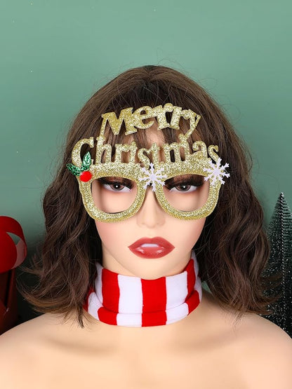 24PCS Christmas Glasses, Christmas Party Favors, Santa Glasses Frames for Xmas Decorations Accessories Supplies