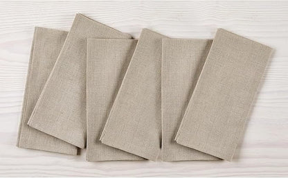 Solino Home Natural Linen Napkins Set of 6-100% Pure Linen Cloth Washable Dinner Napkins 20 x 20 Inch for Fall, Autumn, Christmas, Holiday, New Year - Fete