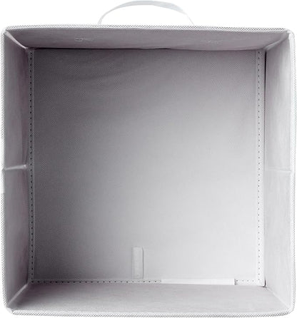Amazon Basics Collapsible Fabric Storage Cubes Organizer with Handles, Sturdy Storage Bins, White, 10.5-x-10.5-x-11-inch, 6-Pack
