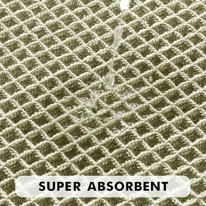 MIULEE Set of 2 Waffle Bathroom Rugs, Boho Bath Rugs Non Slip Washable, Super Absorbent Bath Mats, Ultra Soft Rubber Backed Shower Mats for Bathroom Floor, Tub and Shower, Sage Green, 17x24 Inch