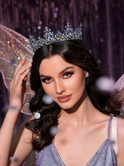 SWEETV Queen Crown for Women - Baroque Wedding Tiaras and Crowns,Jeweled Tiara Crown,Prom Birthday Halloween Hair Accessories