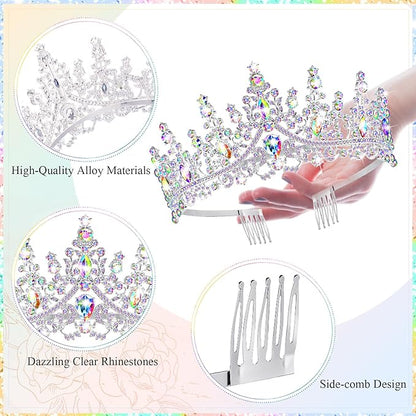 Tiaras and Crowns for Women Princess Crystal Tiara Crown with Comb Rhinestone Hair Accessories