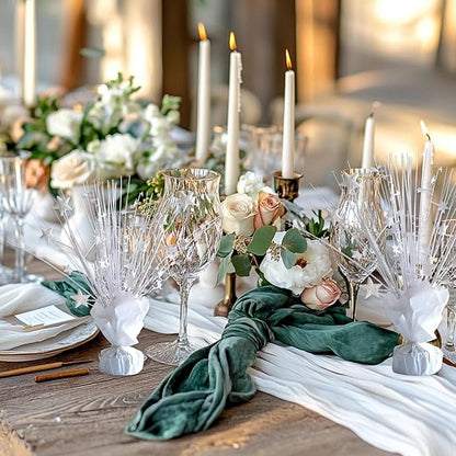 12 Pack White Foil Spray Centerpieces Stars Brust Table Centerpieces for Wedding Birthday Anniversary Holiday Party Decor, White Star Balloon Wights for Party, Table Decor for Party