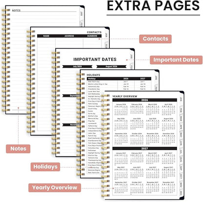 2026 Planner, Weekly and Monthly Planner for Women, Jan 2026 - Dec 2026 Pretty 2026 Calendar Planner with Monthly Tabs, Inner Pocket, Spiral Binding, Perfect for Office Home School - 8.5" x 11", Garden of Whimsy