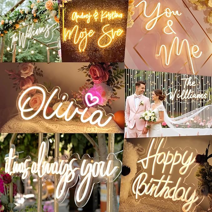 Custom Neon Signs, LED Neon Sign Customizable for Room Wall Decor, Personalized Neon Name Sign for Girl Boy, Personalized Birthday Party Wedding Christmas Decoration Bar Shop Name Gift (Pink)