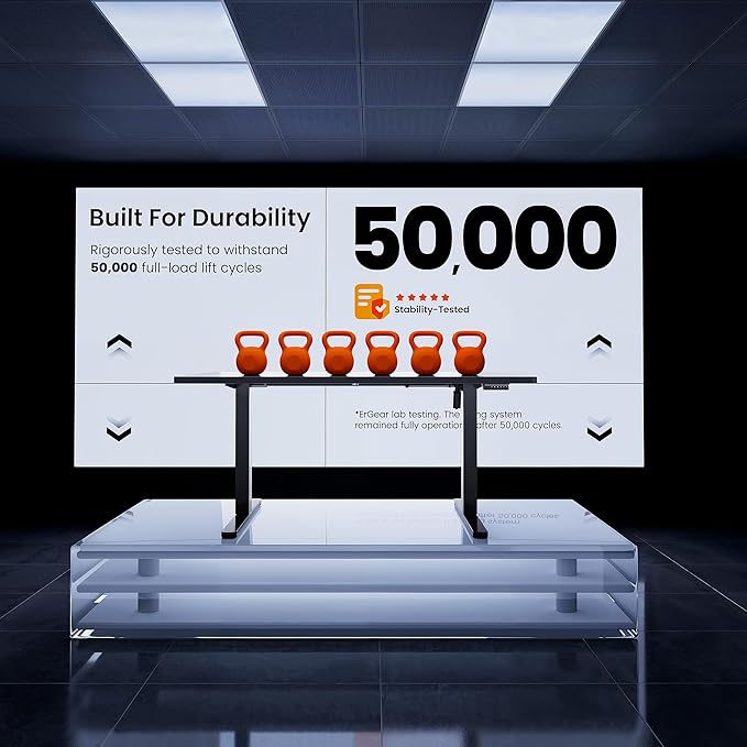 ErGear Height Adjustable Electric Standing Desk, 32 x 19 Inches Sit Stand up Desk, Memory Computer Home Office Desk, Black+Gold