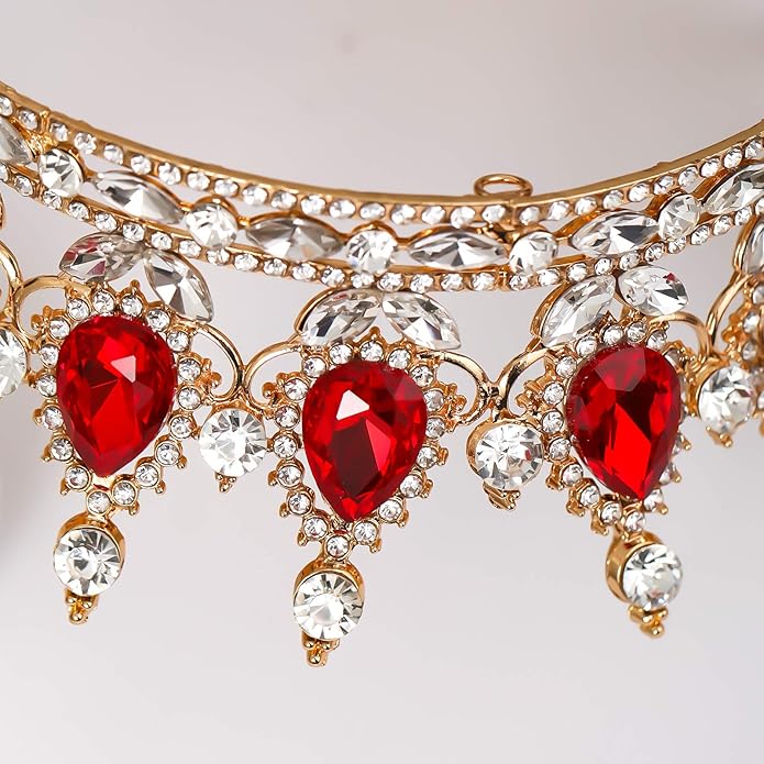 FORSEVEN Queen Crown Rhinestone Wedding Crowns and Tiaras for Women Costume Party Hair Accessories Princess Birthday Crown Crystal Bridal Crown Christmas Decorations Headband